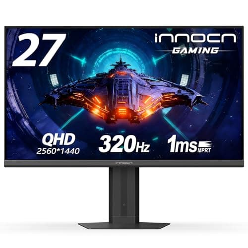INNOCN 27" Gaming Monitor 2K QHD 2560 x 1440P 320Hz 1ms IPS PC Computer Display, HDMI 2.1, DP 1.4, HDR 400, Eyes Care, Height/Pivot Adjustable, VESA Mountable, 27G2T