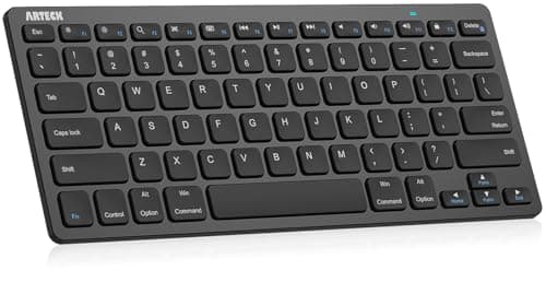 Arteck Ultra-Slim Bluetooth Keyboard | black/white - $11.99
