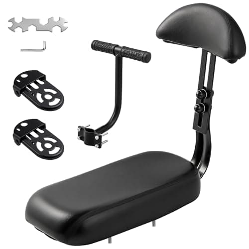 Zacro Kids Bike Seat Set 2.0, Comfort Bike Seat with Adjustable Backrest, Wide Child Bicycle Rear Seat Cushion Back Safety Armrest Handrail Feet Pedals, Children Bicycle Back Seat for Over 5 Years Old