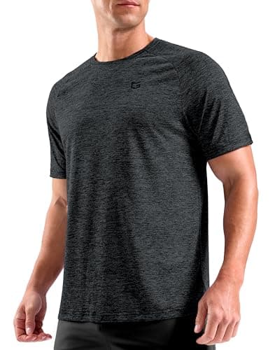 G Gradual Mens Workout Dry Fit Shirts Athletic Performance T-Shirts Moisture Wicking Lightweight Tee Shirts for Gym Running(Black,L)