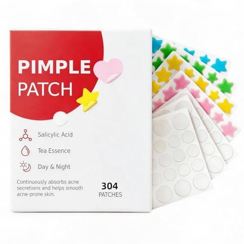 sundpik Pimple Patches for Face 304pcs,Hydrocolloid Acne Patches Star,Zit Patches,Pimple Popper Tool Kit,Facial Skin Care Products Containing Salicylic Acid,Tea Tree Oil and Calendula Oil