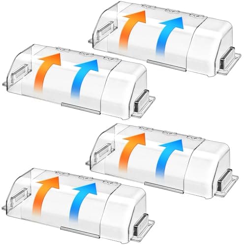 Magnetic Air Vent Deflector, 9 to 15 Inches Adjustable Clear Vent Cover & Redirector for Floor/Wall/Ceiling Registers, High-Grade Plastic AC/Heat Deflector (-35°F to 284°F) for Home (2-Pack)