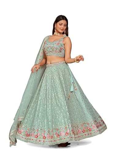 QLUVA Indian ready to wear lehenga choli for women flared party night with stitched blouse-ZGM
