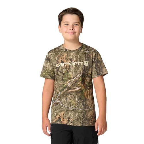 Carhartt Boys' Short Sleeve Camo Print T-Shirt, Mossy Oak Country DNA, X-Large(18/20)