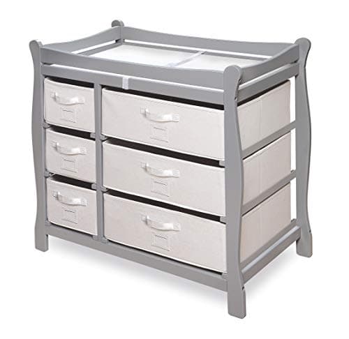 Badger Basket Sleigh Style Bab...Nursery Organizer - Gray/White