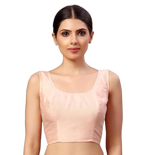 Indian Readymade Designer Party Wear Bollywood Choli Top Sari Blouse for Women Light Gold