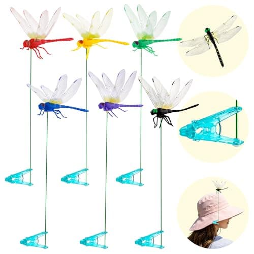 Puideon 6Pcs Colorful Dragonfly Clips