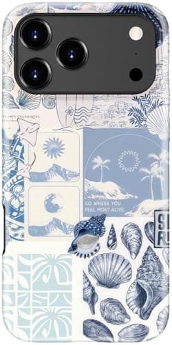 DEENAKIN for iPhone 17 Pro Case Cute,Aesthetic Vintage Beachy Summer Coquette Costal Collage Sea Shell,Compatible with Magsafe,Trendy Unique Protective Slim Silicone Phone Cover for Women Girls