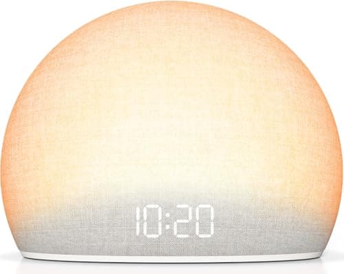HOUSBAY Sunrise Alarm Clock with White Noise Sound Machine, 5 Gentle Alarm Sounds, 20 Soothing Sleep Sounds $29.99