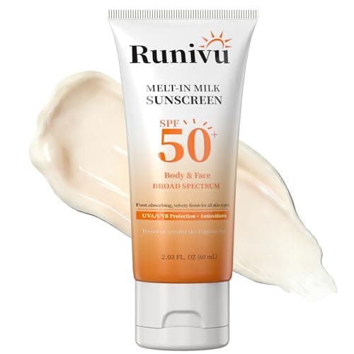 Runivu Beef Tallow Sunscreen Spf 50,Waterproof Face Sunscreen for Swimming Bikini with Cassia Alata Leaf Extract,Non Greasy for Women Men,Outdoor Beach Daily Use,Uva/Uvb Protection,2.03 Fl.oz