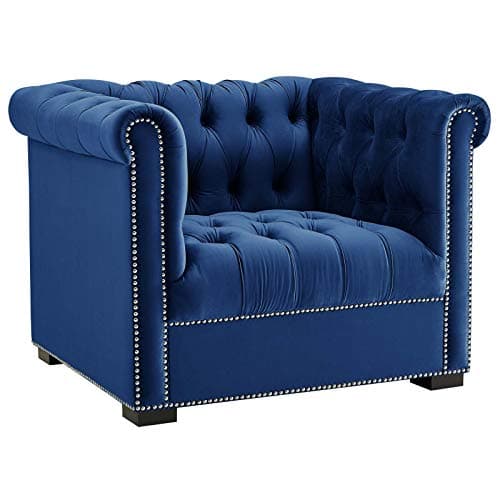 Modway EEI-3065-MID Heritage U...Velvet Armchair, Midnight Blue