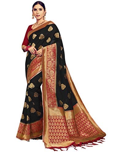 Elina fashion Sarees For Women Banarasi Art Silk Woven Saree l Indian Ethnic Wedding Gift Sari with Unstitched Blouse