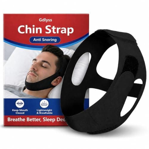 Anti Snore Chin Strap for Sleeping, 4-Point Adjustable Strap to Keep Mouth Closed for Comfortable Sleep and Wake Up Refreshed, Black