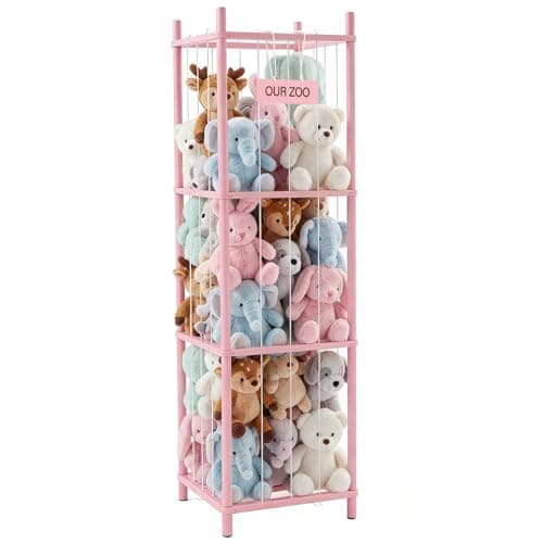 DUMOS Stuffed Animal Storage, ... Playroom Bedroom Nursery Pink