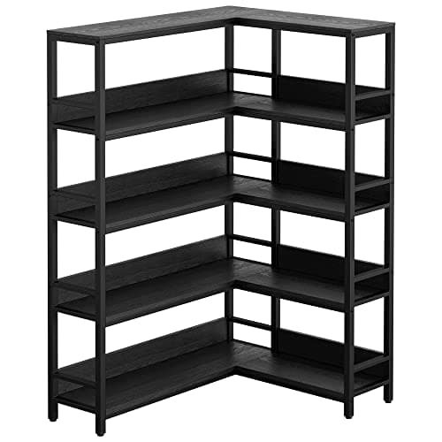 IRONCK Corner Bookshelf 5 Tier...ck for Living Room Home Office
