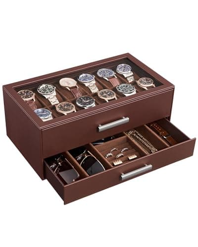 ProCase 12-Slot 2-Tier Watch Box & Jewelry Organizer for $25 + free shipping w/ Prime