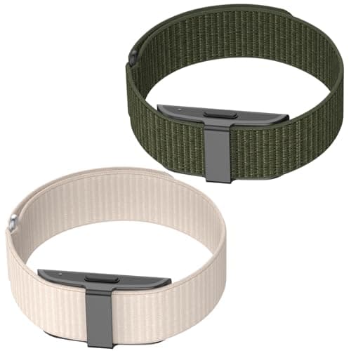 CAMTOVGCA 2 Pack Nylon Loop Replacement Strap Compatible with Hume Band, Breathable Adjustable Hook-and-Loop Sport Wristband for Fitness Tracker & Activity Monitor