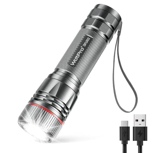 WdtPro LED Mini Rechargeable Flashlight (Gray) $4.25 + Free Shipping w/ Prime or on $35+
