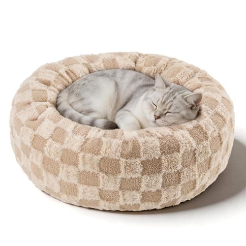 20" Round Donut Pet Bed (Grid, Small) $9.99 + Free Shipping w/ Prime or on $35+