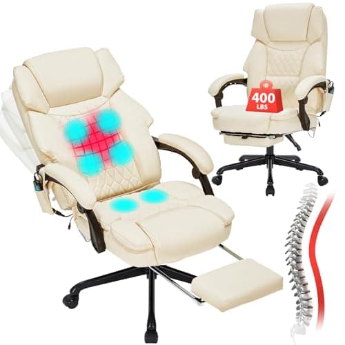 Massage Office Chair w/ Foot Rest & 6-Point Vibration for $170 w/ Prime + free shipping