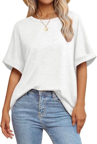 GKBK Women's Crew Neck Short Sleeve Oversized T-Shirts (Various Colors) From $5