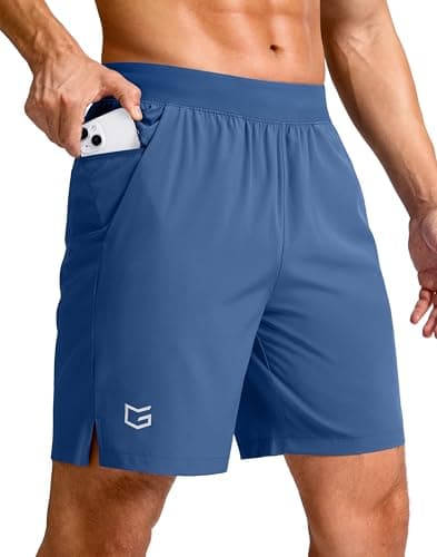 G Gradual Men's Quick-Dry Athletic Shorts w/ Flat-Elastic Waistband & Phone Pocket $13