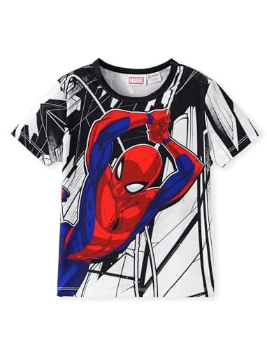 Marvel Spider-Man Shirt Toddler Boys Athletic Graphic T-Shirts UV UPF Sun Protection Short-Sleeve Tees Sports Quick Dry Tops Kids Clothes 4-5T