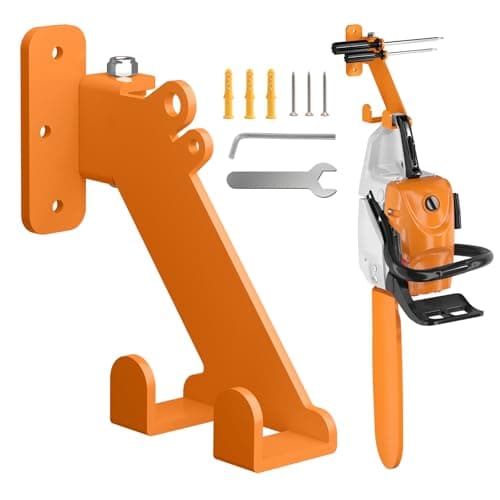Chainsaw Hanger, 3-in-1 Chainsaw Wall Mount Adjustable Screws for Variety Wall Corner, Garage Organization Garage Storage Shed Organizer Mounted Universal Fit for stihl, Husqvarna, Echo Saws, 1 Pack