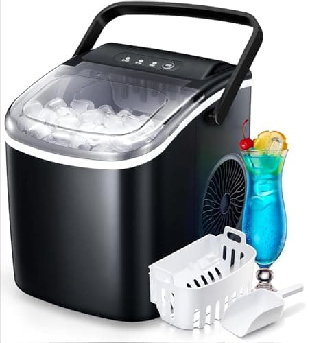 Countertop Ice Maker Machine, ...g Dorm Home Outdoor Use(Black)