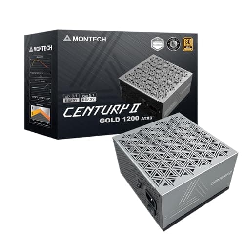 MONTECH Century II - 1200W ATX - A Tier - 80 Plus Gold & Cybenetics Platinum - Fully Modular - ATX 3.1 & PCIe 5.1 Ready