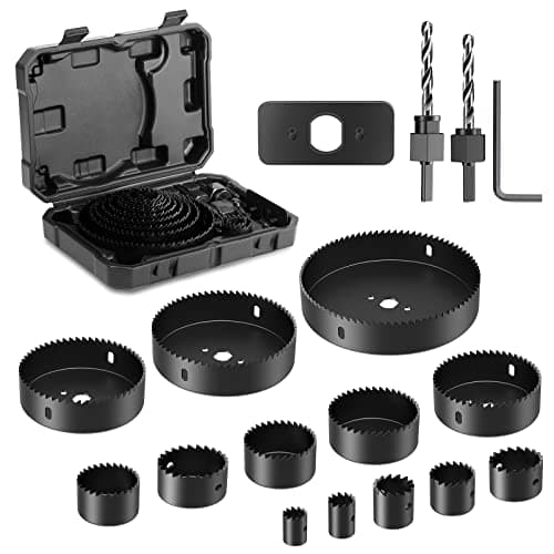 HYCHIKA 19 PCS Hole Saw Kit, 3...d, PVC Board, Plywood, Drywall