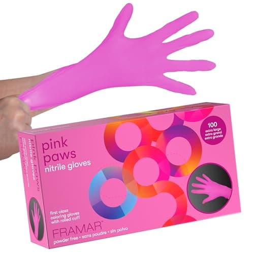 FRAMAR Pink Gloves Disposable Latex Free XL – Pink Nitrile Gloves xl, Nitrile Disposable Glove, Powder Free, For Hair Dye, Salon, Cleaning, Tattoo, Food Prep, Extra Durable – 100 Pack