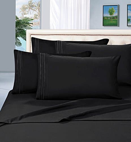 Elegant Comfort Luxury Wrinkle...Deep Pocket, Queen Size, Black