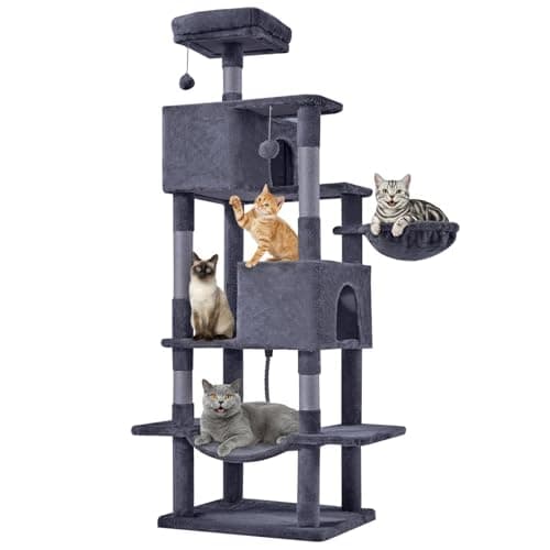 DUMOS Large 66 Inch Cat Tree T...ts and Kittens Play, Dark Grey
