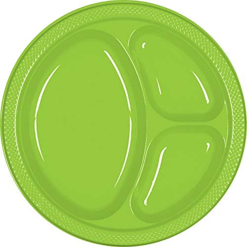 Amscan Kiwi 43033.53 Green Div...d Dinner Plates, 20ct, 10 1/4"