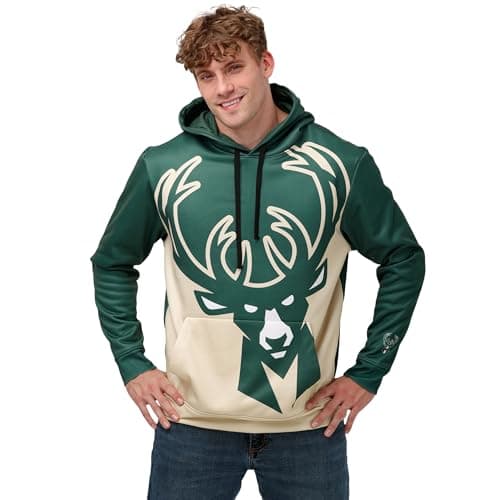 FOCO Milwaukee Bucks NBA Mens ...k Big Logo Printed Hoodie - XL