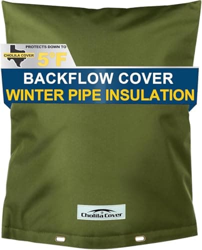 Cholila Cover Backflow Preventer Cover Insulated (5°F) with Thicker 7 Layers Fabric, 16" W x 20" H with Aluminum Foil Layer for Winter Pipe Freeze Protection, Sprinkler Covers for Outside (Green)