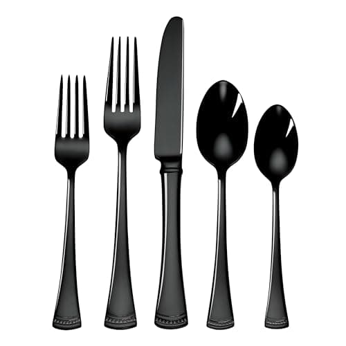 [Prime] $49.49* | 20-Piece Lenox Portola Black Stainless Steel Flatware Set at Amazon