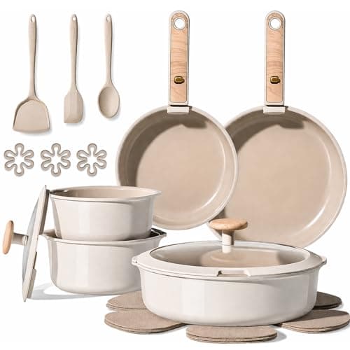 Carote Ceramic Nonstick 19-Pc. Cookware Set w/ Detachable Handles for $40 + free shipping