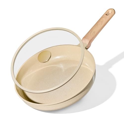 CAROTE 10" Frying Pan Set, Ceramic Frying Pan, Non-Toxic PTFE & PFOA Free Fry Pan & Omelet Pan, Compatible with Induction, Gas Cooktops