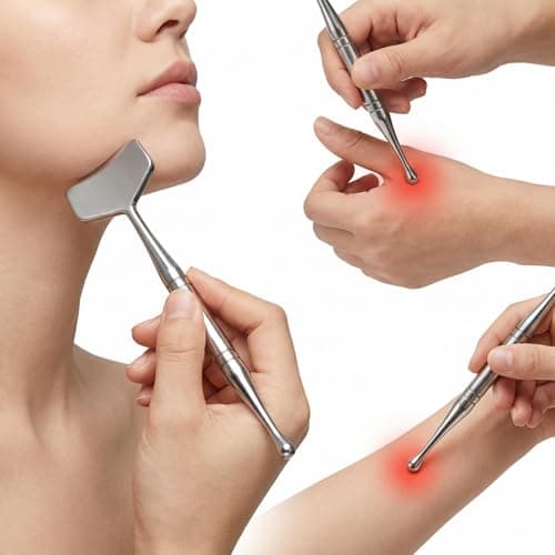 Kovesayi 2-in-1 Acupuncture Pen Fascia Blaster, Stainless Steel Gua Sha & Acupressure Massage Pen, Dual-Ended Fascia Release Tool for Full Body Pain Relief, Neck Face Muscle & Plantar Fasciitis