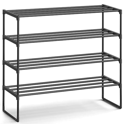 SONGMICS Shoe Rack, 4-Tier Sho... x 29.1 Inches, Black ULSA14BK