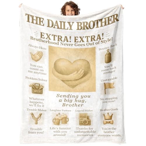 SNUGLYZEN Brother Gifts Blanket 60"x50" - Sentimental Birthday for Brother Adult - Warm Hug Blanket - Unique Brotherhood Appreciation & Encouragement Gifts