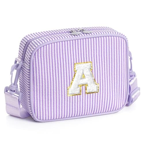 YOOLIFE Gifts for Girls Kids - 3 4 5 6 7 8 9 Year Old Girl Birthday Gift | Personalized Initial Purple Crossbody Bag for Girl Kid | Gift for Daughter Sister, Little Girls Purse for Toddler Purple A