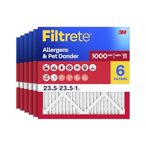 6-Pack 23.5"x23.5"x1" Filtrete MPR 1000 MERV 11 AC Furnace Air Filters $23.60