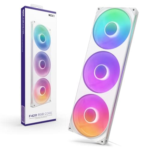 NZXT F420 RGB Core - 420mm Sin... - 8 aRGB LEDs Per Fan - White