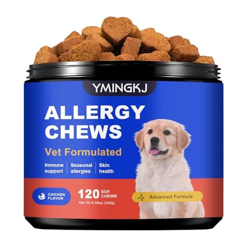 Dog Allergy Relief Chews – Vet Formulated Itch Relief for Dogs with Seasonal Allergies, Skin Health & Immune Support – Natural Anti-Itch Supplement with Multivitamins for Hot Spots – 120 Chews