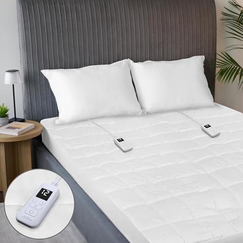 Sunbeam Restful Premium Quilte...ated Mattress Pad - King White
