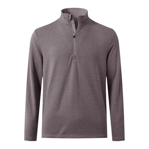 M MAELREG Mens Sweatshirts Quarter Zip Lightweight Stretch Thermal Fleece Lined Mock Neck Golf 1/4 Zip Pullover Men
