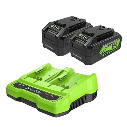 Greenworks 24V USB Battery 2-Pack w/ Dual Port Rapid Charger for $105 + free shipping